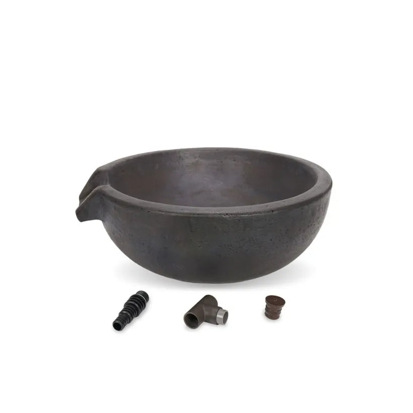 Decorative concrete bowl for fountains and garden accents