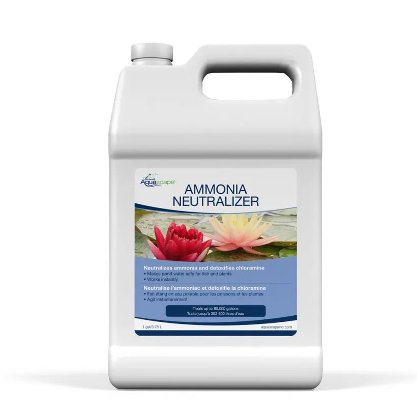 Neutralizing harmful ammonia in pond water with easy application.