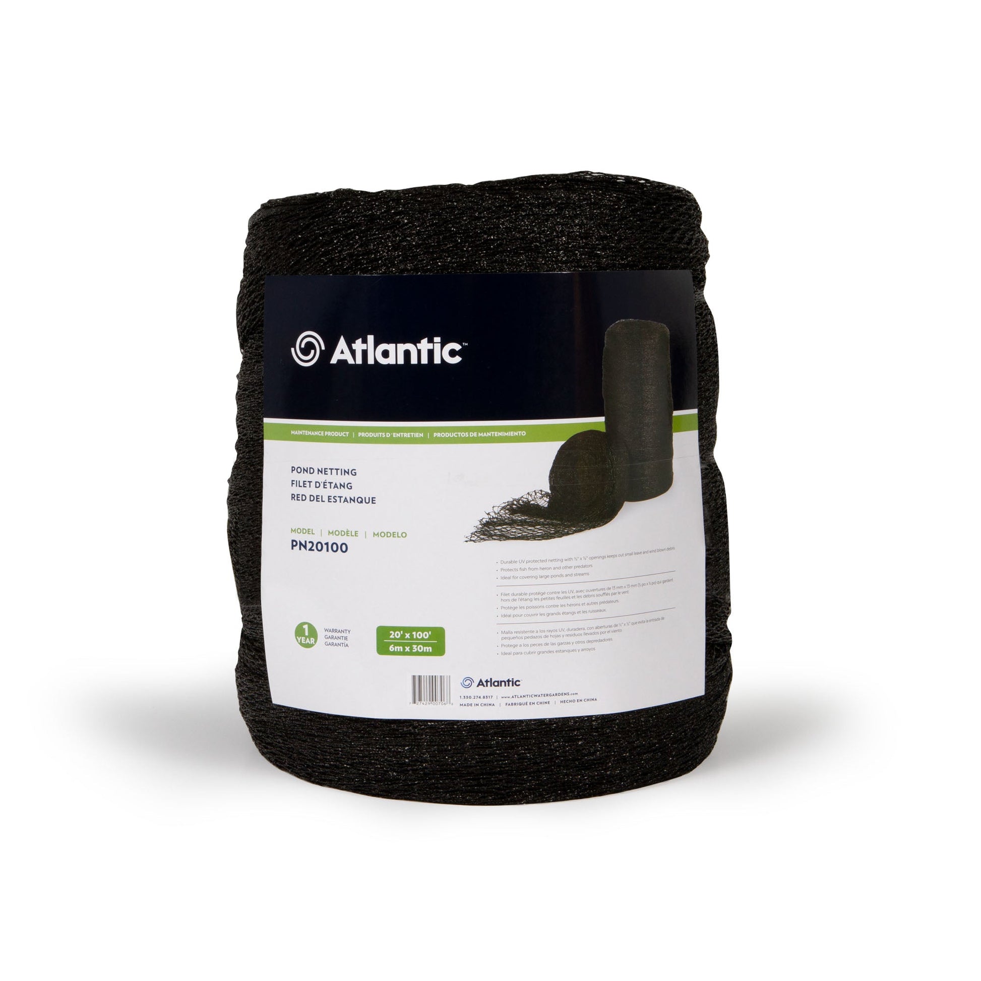 Atlantic-Oase Pond Netting 20' x 100' UV-resistant 1/2 inch mesh