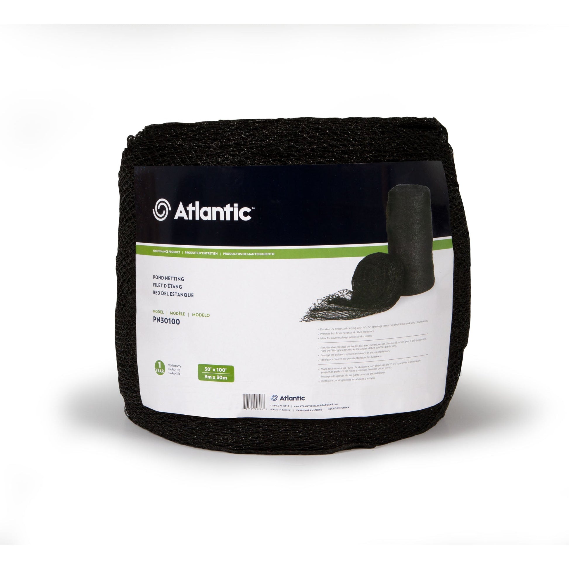 Atlantic-Oase Pond Netting 30' x 100' UV-resistant 1/2 inch mesh