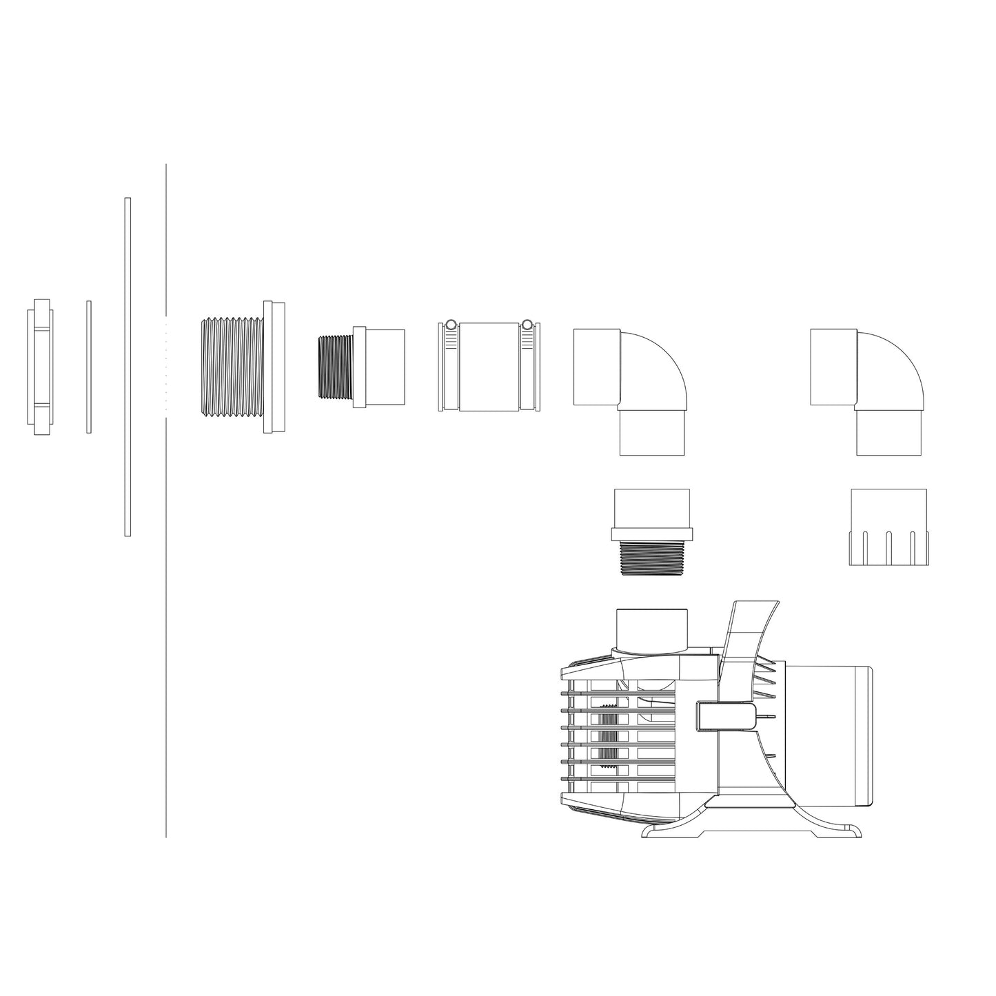Technical drawing of a mechanical component on a white background