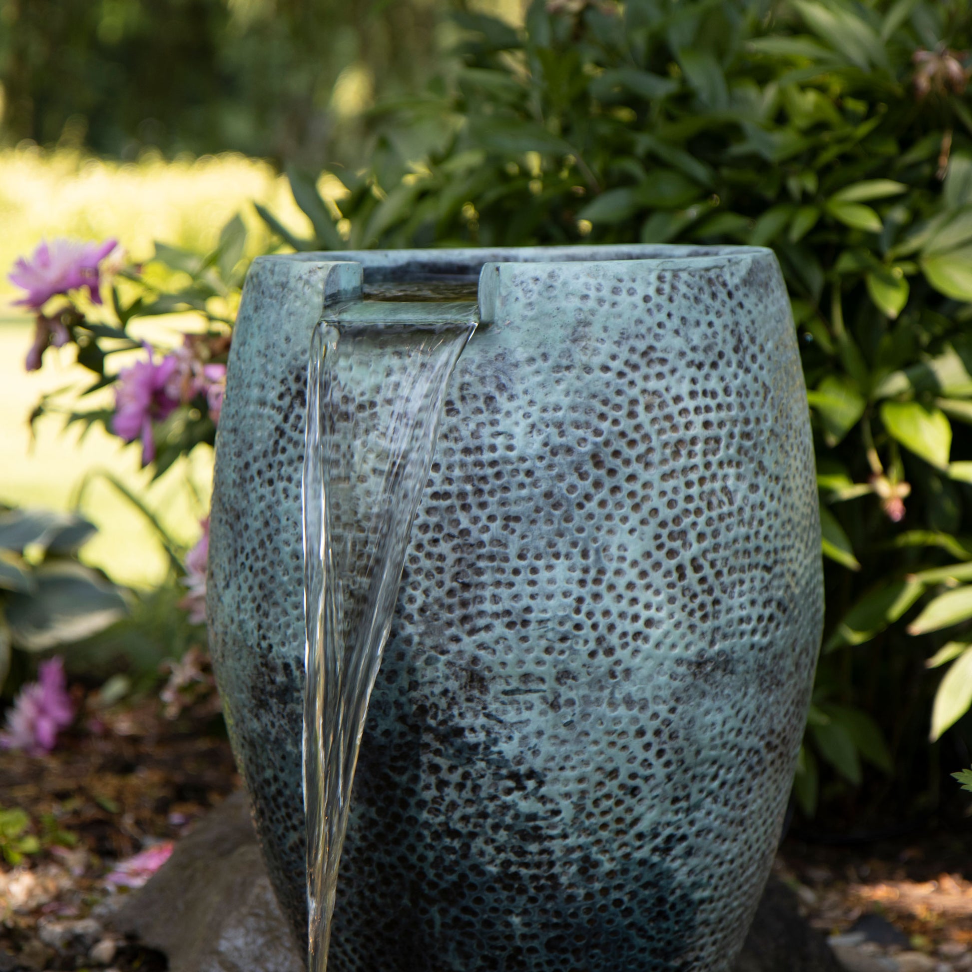 Atlantic-Oase Hammered Brass Aura Spillway Vases - Aquagarden