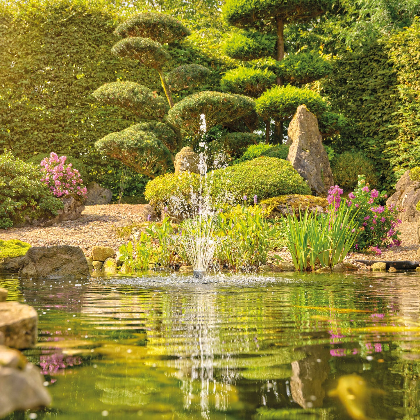 OASE Aquarius Eco Premium pump powering a Vulcan fountain display