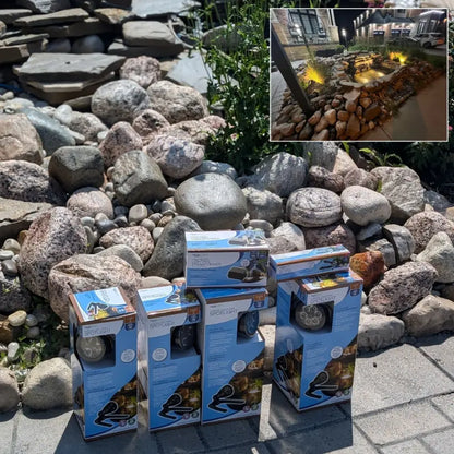 Aquascape outdoor pond lighting, transformer and hub for smart garden systems in Oakville Ontario