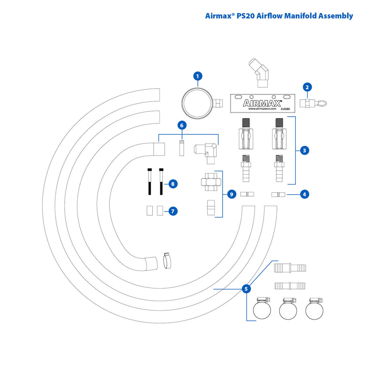 Airmax PS20 Airflow Manifold Assembly Replacement Parts — product image 1