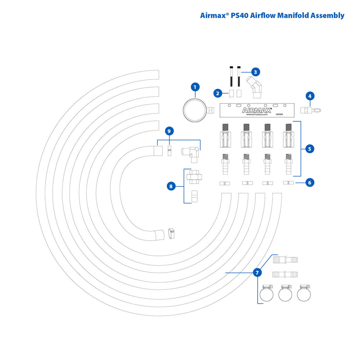 Airmax SW40HP & PS40 Airflow Manifold Assembly Replacement Parts — product image 1
