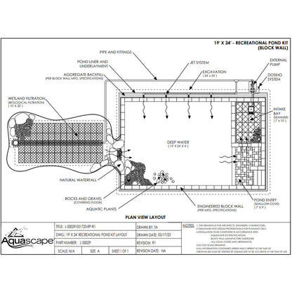 Aquascape Recreational Pond Kit – 19 ft x 24 ft, Canada