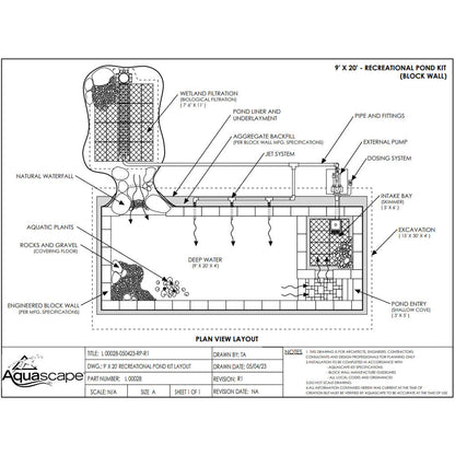 Aquascape Recreational Pond Kit – 9 ft x 20 ft, Canada