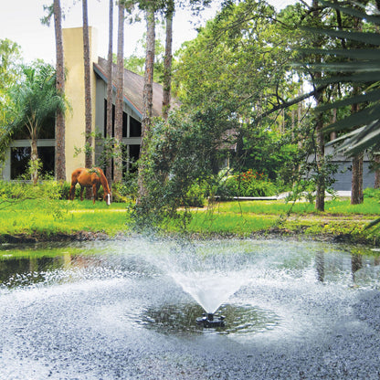 Atlantic-Oase 1/4 HP floating fountain operating in a pond