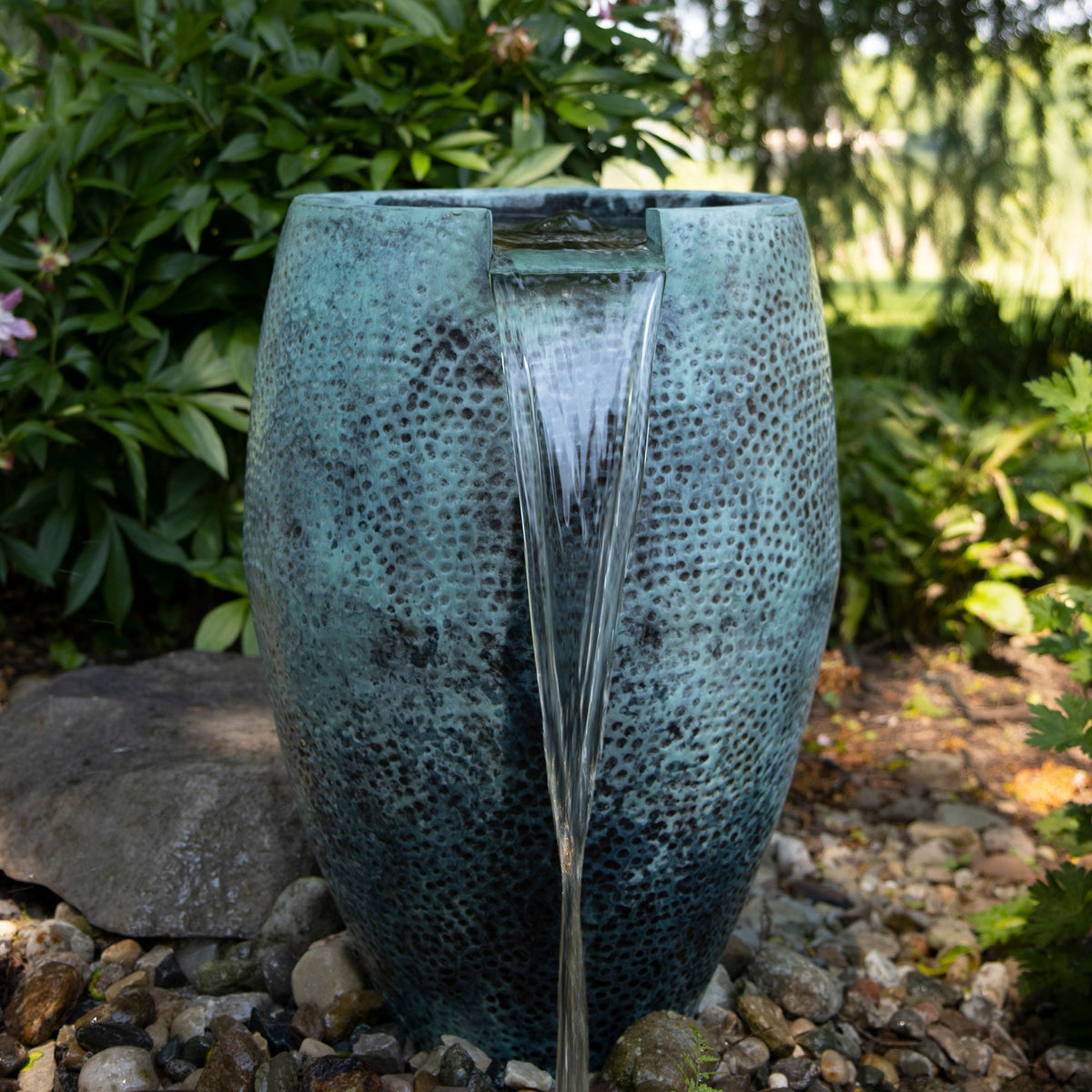 Atlantic-Oase Hammered Brass Aura Spillway Vases — product gallery 11