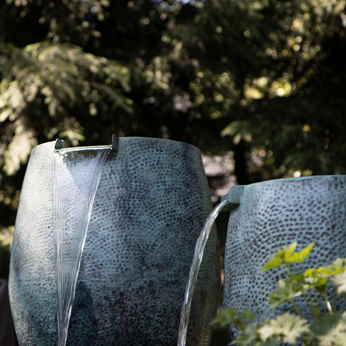 Atlantic-Oase Hammered Brass Aura Spillway Vases — product gallery 12