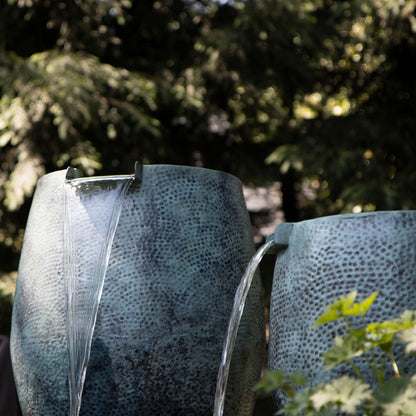 Atlantic-Oase Hammered Brass Aura Spillway Vases — product gallery 12