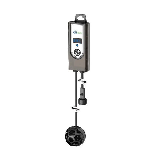 Aquascape Smart Pond Thermometer floating in backyard pond