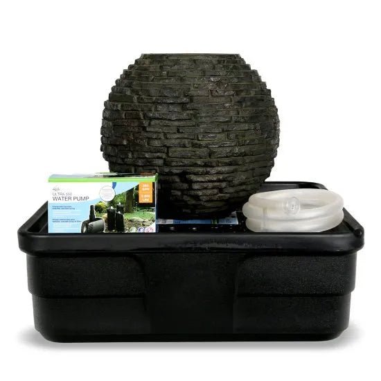 Aquascape Stacked Slate Sphere Fountain Kit 18″ Diameter (46 cm) - AquaGarden