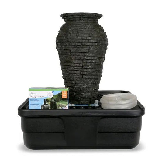 Aquascape Stacked Slate Urn Fountain Kit 24″ H (61 cm) - AquaGarden