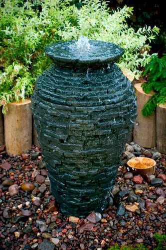 Aquascape Stacked Slate Urn Fountain Kit 33.5″ H (85 cm)