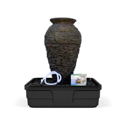 Aquascape Stacked Slate Urn Fountain Kit 45″ H (114 cm) - AquaGarden